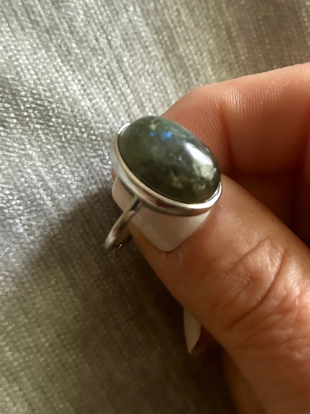 Natural Labradorite Ring and Pendant Set